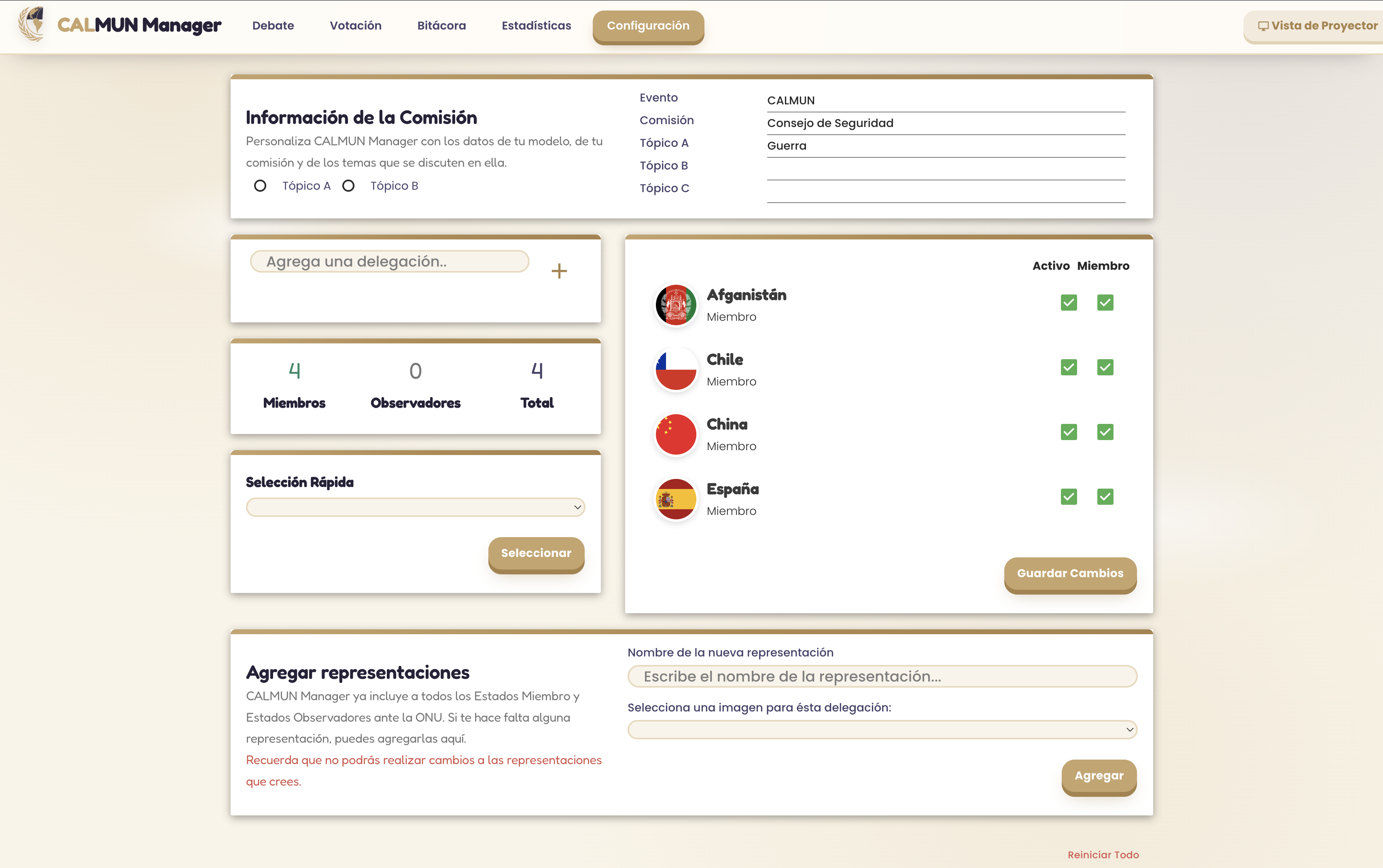 CALMUN Manager — Forum setup
